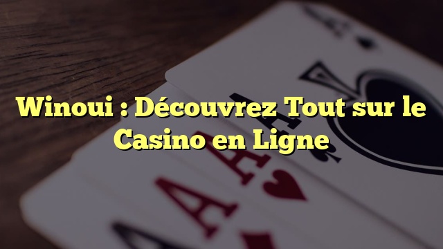 Winoui : Découvrez Tout sur le Casino en Ligne